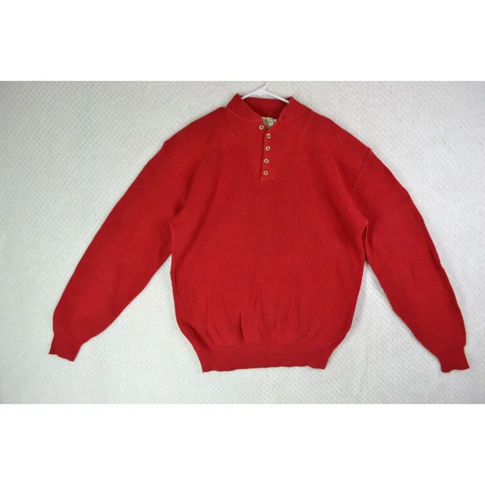 Cabela's Men's Large Tall Red Heavyweight Pullover Sweater VTG